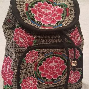 Backpack with floral design